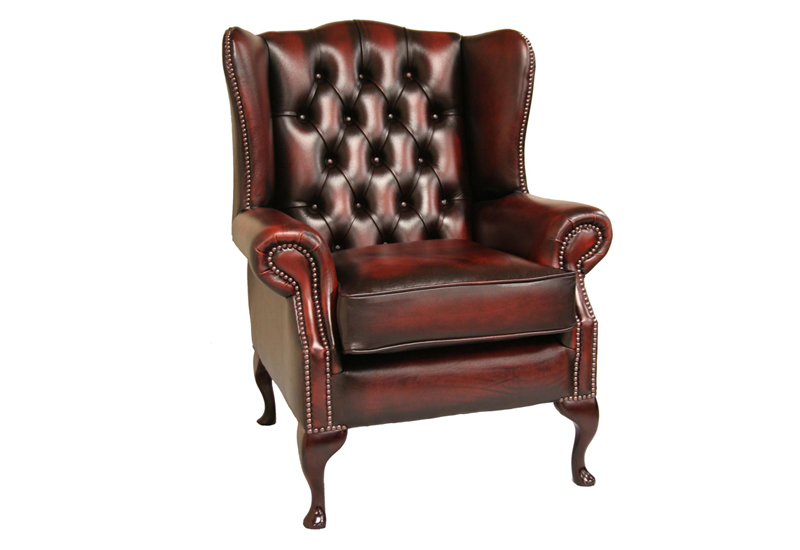 Leather Wing Back Living Room Chair
